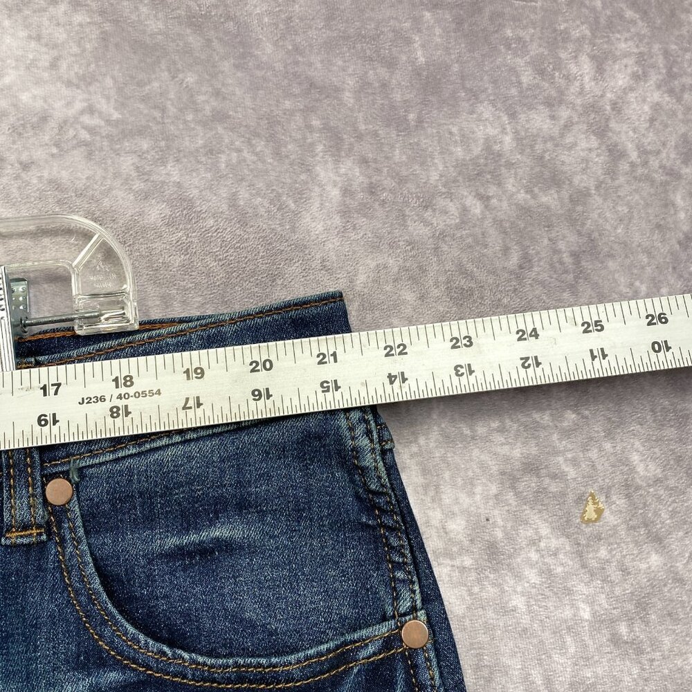 Wrangler Retro  Relaxed Boot Cut Jeans Mens 42x34 Blue Dark Faded Wash New NWT - Picture 11 of 13